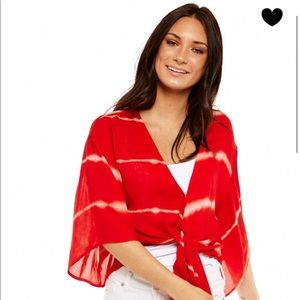 Red Tie Front Blouse from Fabrik!